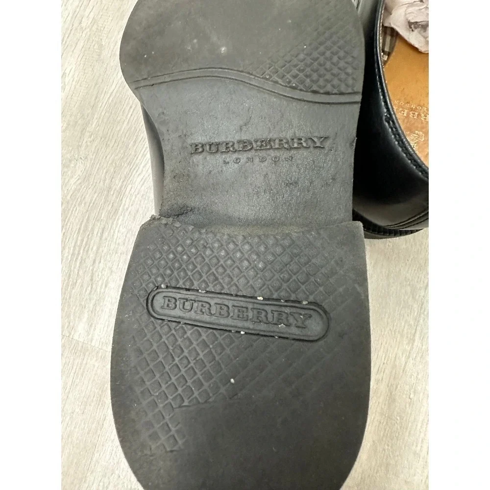 Burberry London Mens Black Leather Cap Toe Oxford Dress Shoes Sz 24.5 us 7